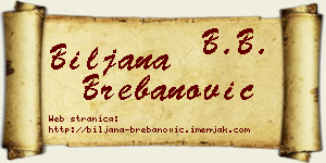 Biljana Brebanović vizit kartica